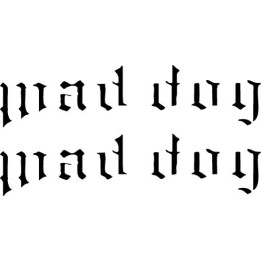 Mad Dog Gothic Blackletter Stickers – Text Decals (2-Pack)