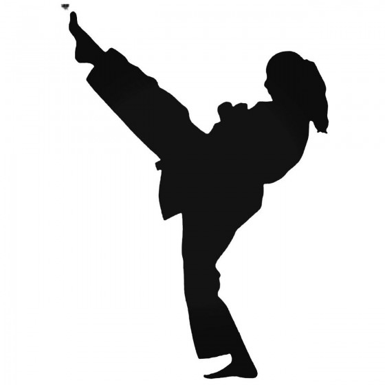Karate Girl Kick Decal Sticker