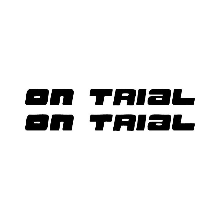 On Trial Stickers – Rock Band Logo Decals (2-Pack)
