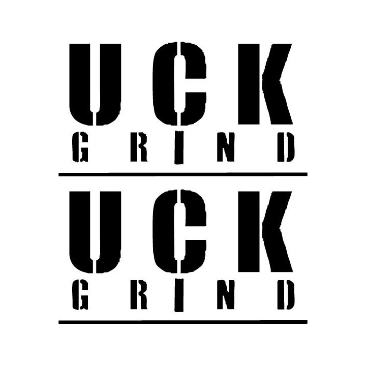 Uck Grind Stickers – Grindcore Band Logo Decals (2-Pack)