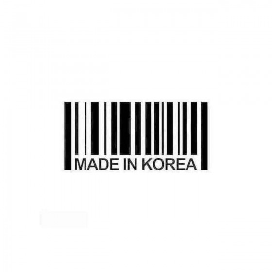 Made In Korea Barcode Decal...