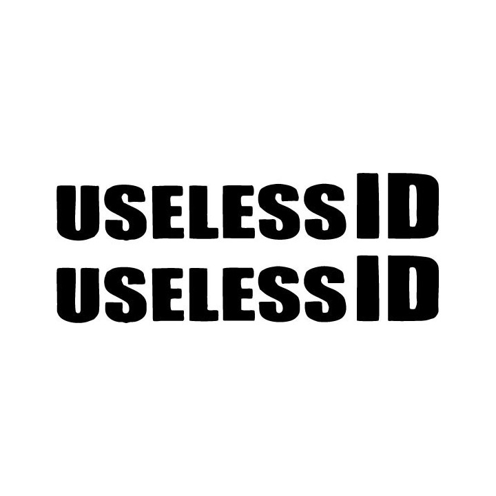 Useless ID Stickers – Punk Rock Band Decals (2-Pack)