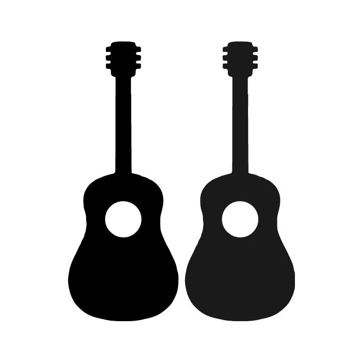 Acoustic Guitar Stickers – Silhouette Music Decals (2-Pack)