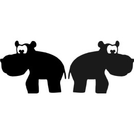 Buy Adorable Hippopotamus Decal Sticker Online
