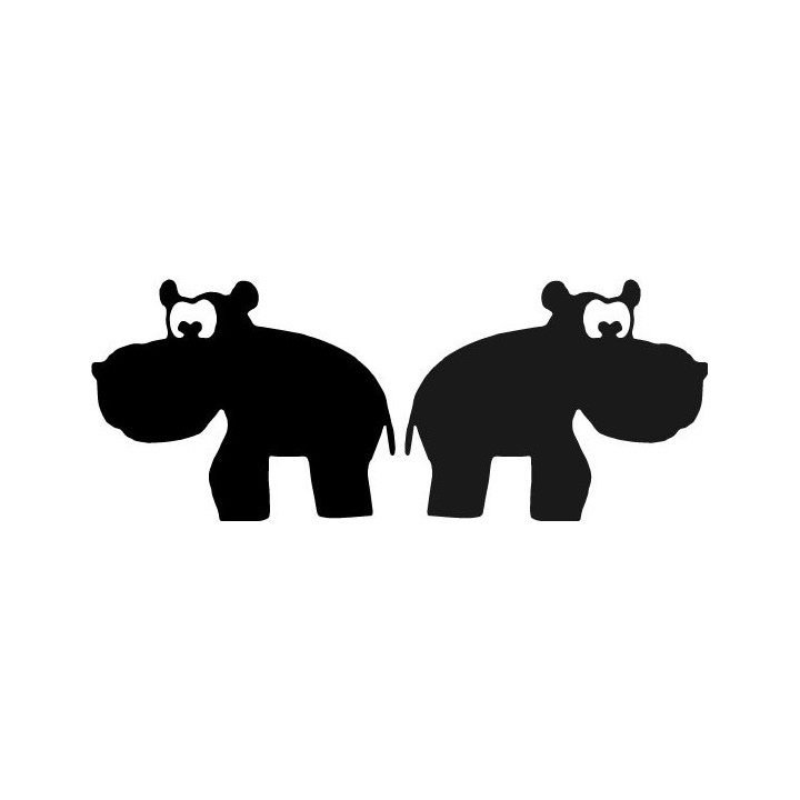 Buy Adorable Hippopotamus Decal Sticker Online