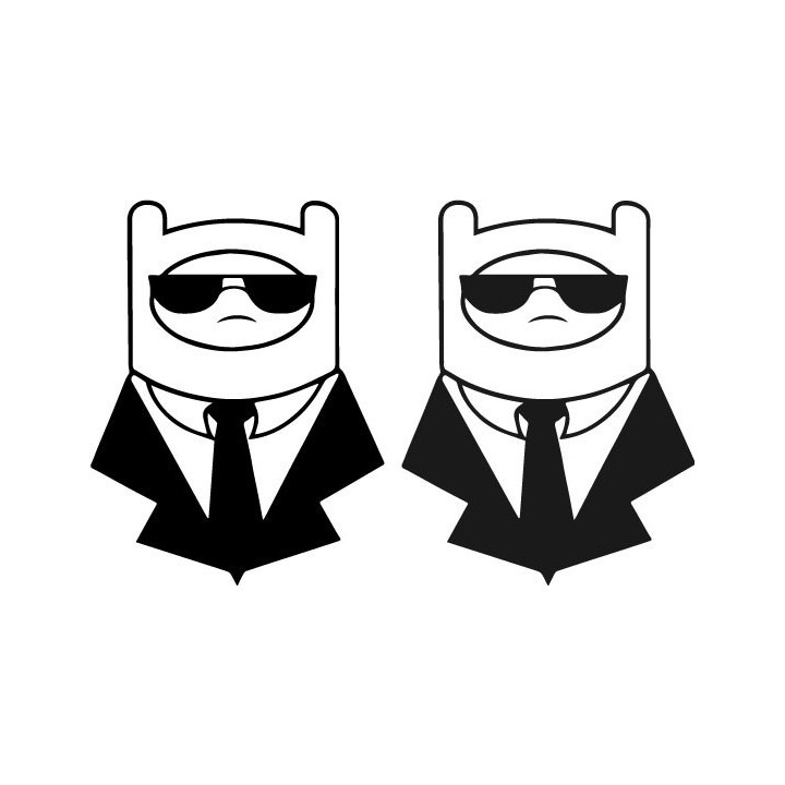 Adventure Time Finn Stickers – Suit & Shades Decals (2-Pack)