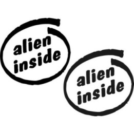 Alien Inside Stickers – Funny UFO Sci-Fi Decals (2-Pack)
