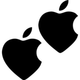 Apple Heart Stickers – Mac Fan Laptop Decals (2-Pack)