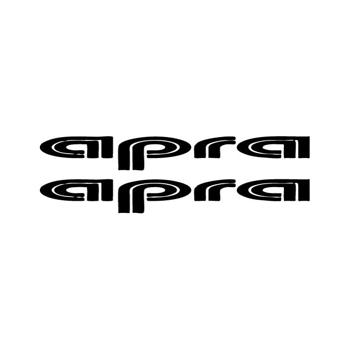 Apra Script Wordmark Vinyl Stickers, Bold Italic (2-Pack)
