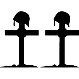 Fallen Soldier Cross Stickers – Military Tribute (2-Pack)