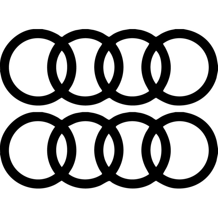 Audi Logo Stickers – Four Rings A3 RS6 TT Decals (2-Pack)