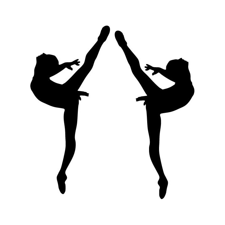 Ballet Dancer Silhouette Stickers – Ballerina Decals (2-Pack)