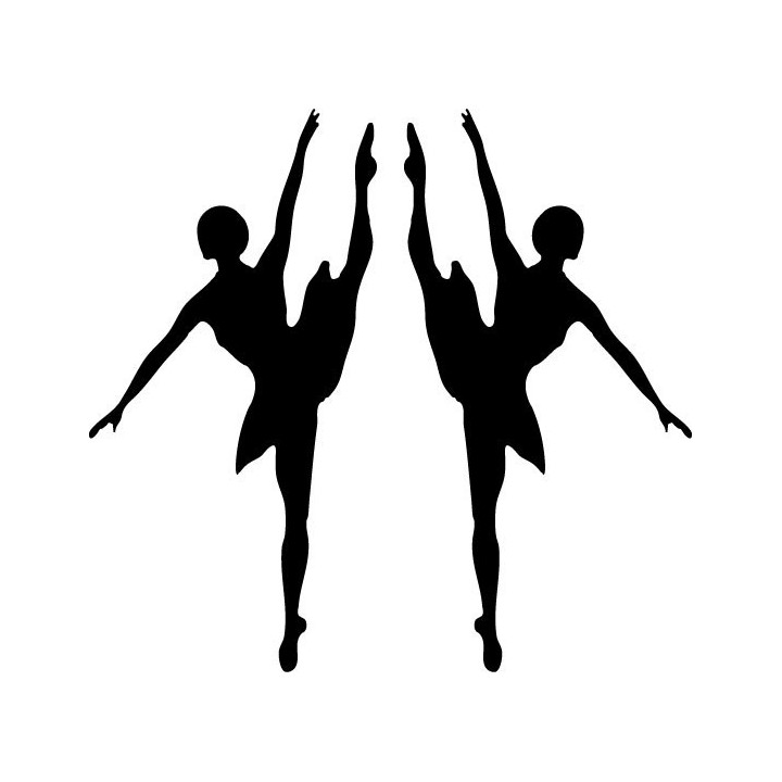 Ballerina Stickers – Ballet Dancer Silhouette Decals (2-Pack)