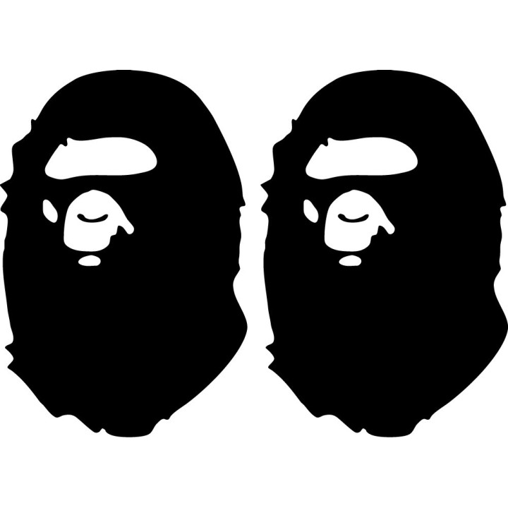 BAPE Ape Head Stickers – A Bathing Ape Decals (2-Pack)
