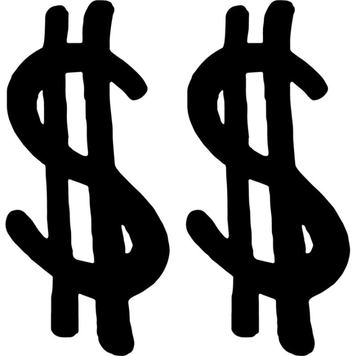 Dollar Sign Sticker – Hand-Drawn Brush Money Symbol