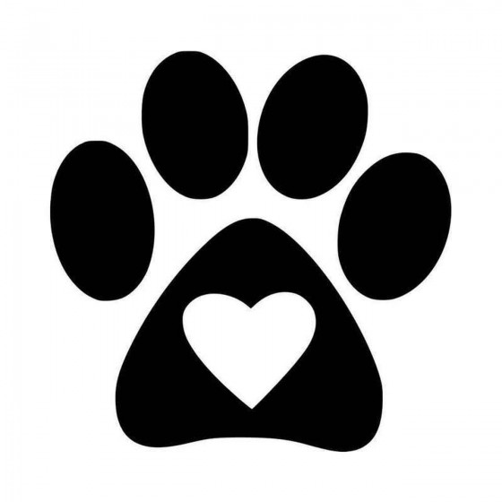 Paw With Heart Vinyl Decal...