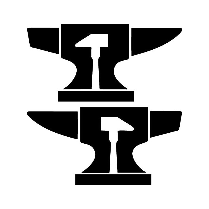 Blacksmith Anvil & Hammer Stickers – Forge Decals (2-Pack)