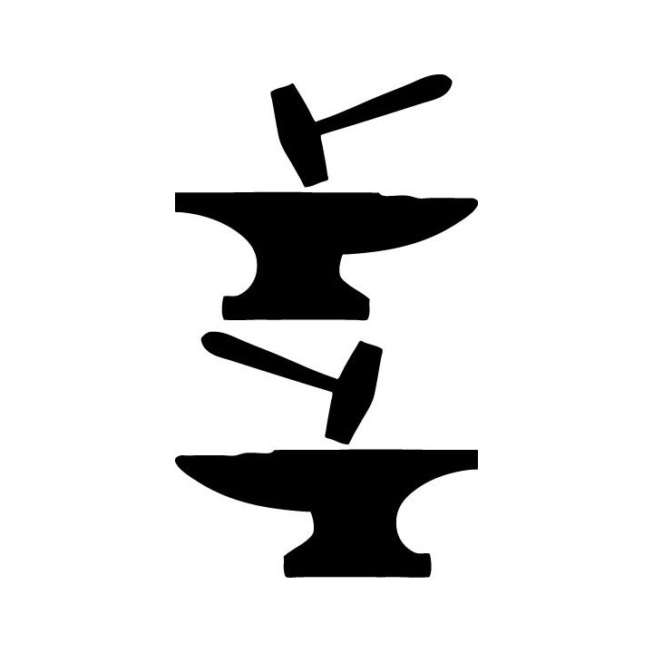 Blacksmith Anvil Hammer Stickers – Farrier Forge Decals (2-Pack)