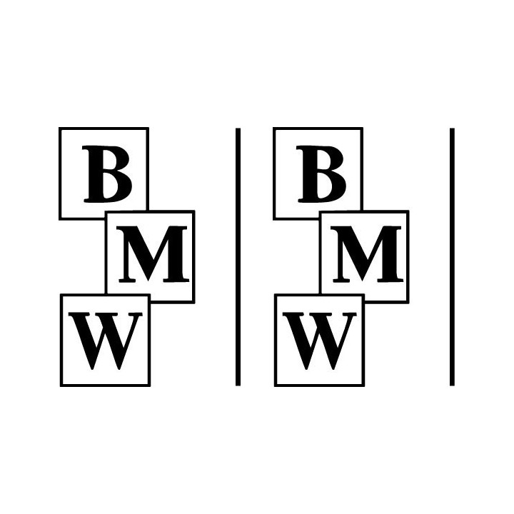 BMW Boxed Letters Sticker – Stacked Serif B M W Lettering
