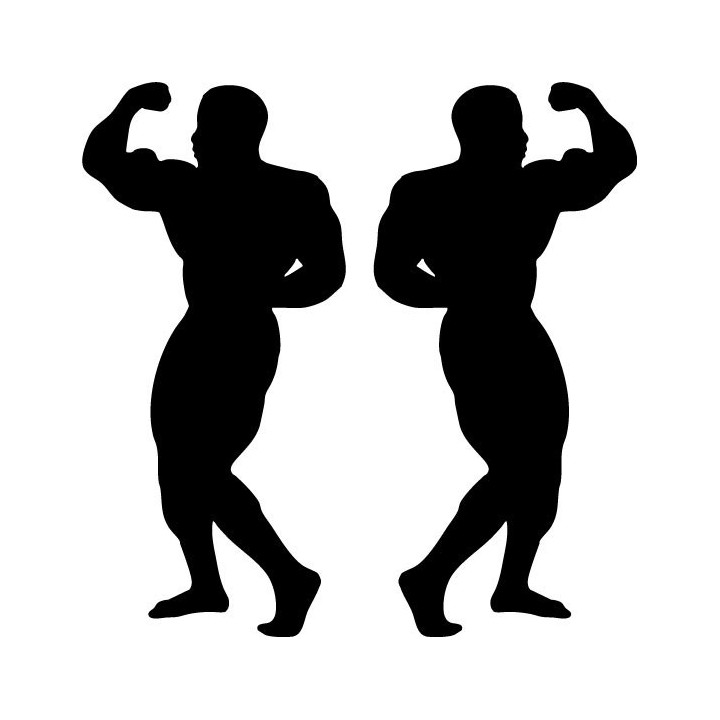 Bodybuilder Silhouette Stickers – Gym Fitness Decals (2-Pack)