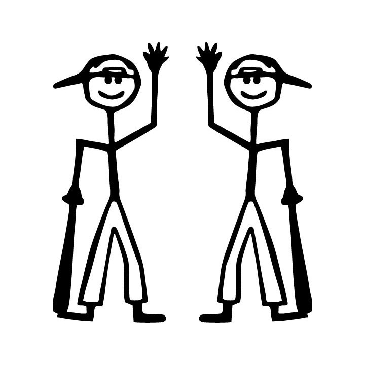 Boy Stick Figure Baseball Stickers – Family Decals (2-Pack)