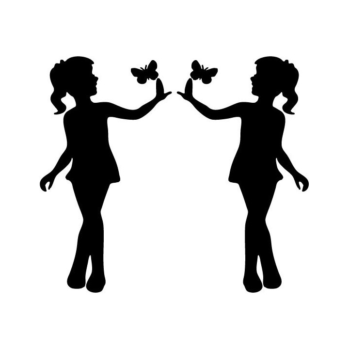 Butterfly Girl Silhouette Stickers – Nature Decals (2-Pack)