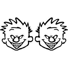 Calvin Mischievous Face Stickers – Cartoon Humor Decals (2-Pack)