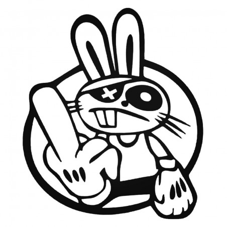 Buy Rabbit Pirate Gesture Jdm Decal Sticker Online