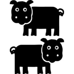 Buy Cartoon Hippopotamus Decal Sticker Online