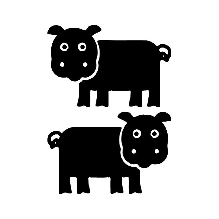 Buy Cartoon Hippopotamus Decal Sticker Online