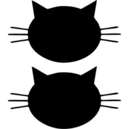 Cat Head Stickers – Feline Face Silhouette Vinyl Decals (2-Pack)
