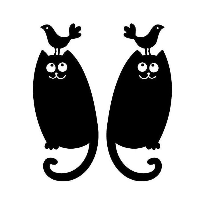 Buy Cat With Bird On Head Decal Sticker Online
