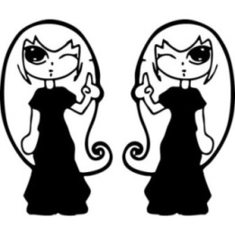 Anime Girl Stickers – Gothic Manga Character Decals (2-Pack)