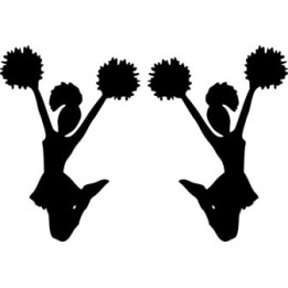 Cheerleader Stickers – Pom Pom Spirit Decals (2-Pack)