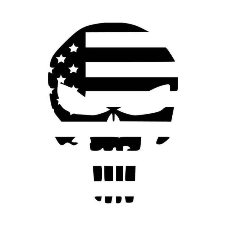 American Flag Punisher Skull Stickers – Military Decals (2-Pack)