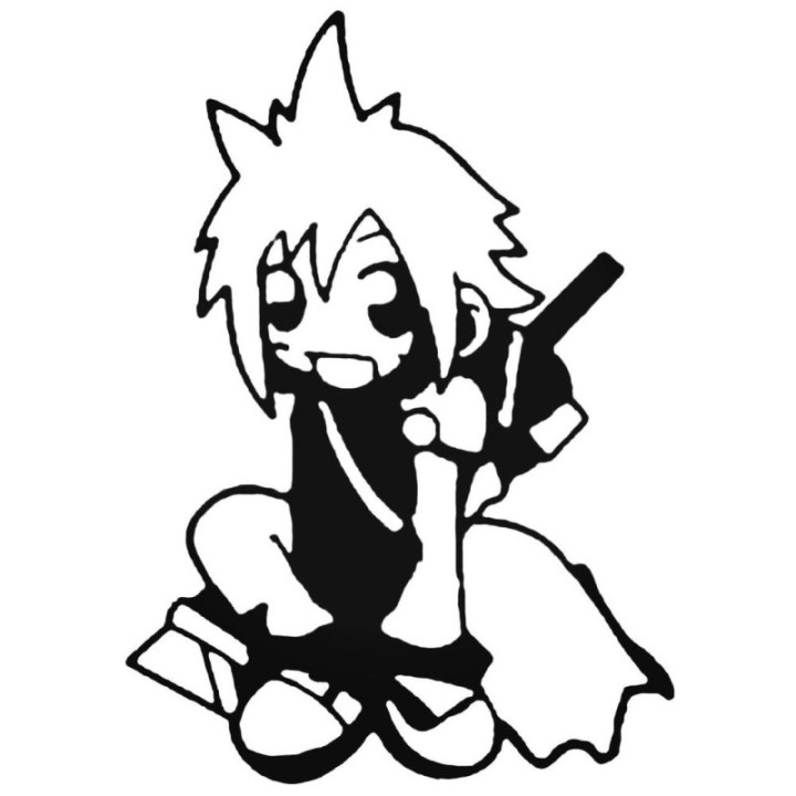 Cloud Strife Chibi Stickers – FF7 Advent Children (2-Pack)