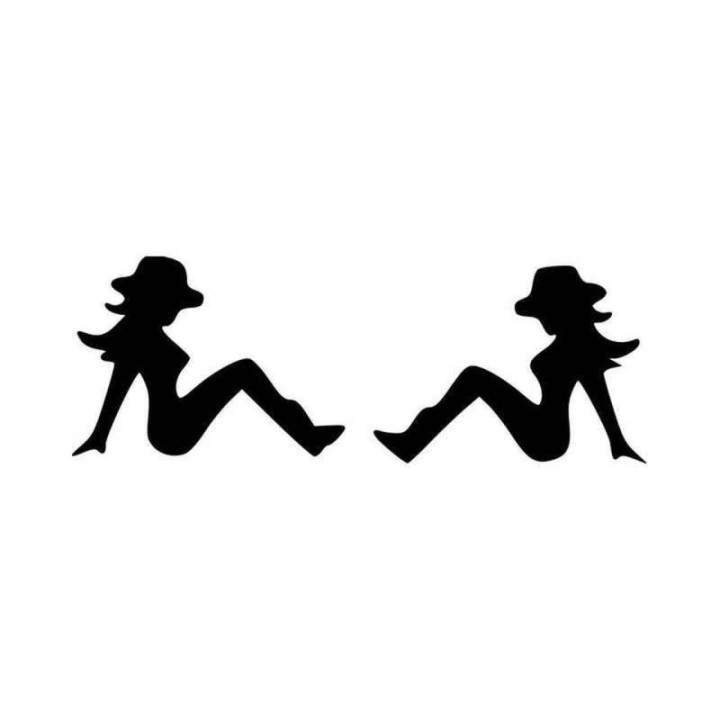 Cowgirl Mudflap Stickers – Trucker Silhouette Decals (2-Pack)