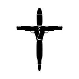 Gun Cross Stickers – Bullet Crucifix Ammo Decals (2-Pack)