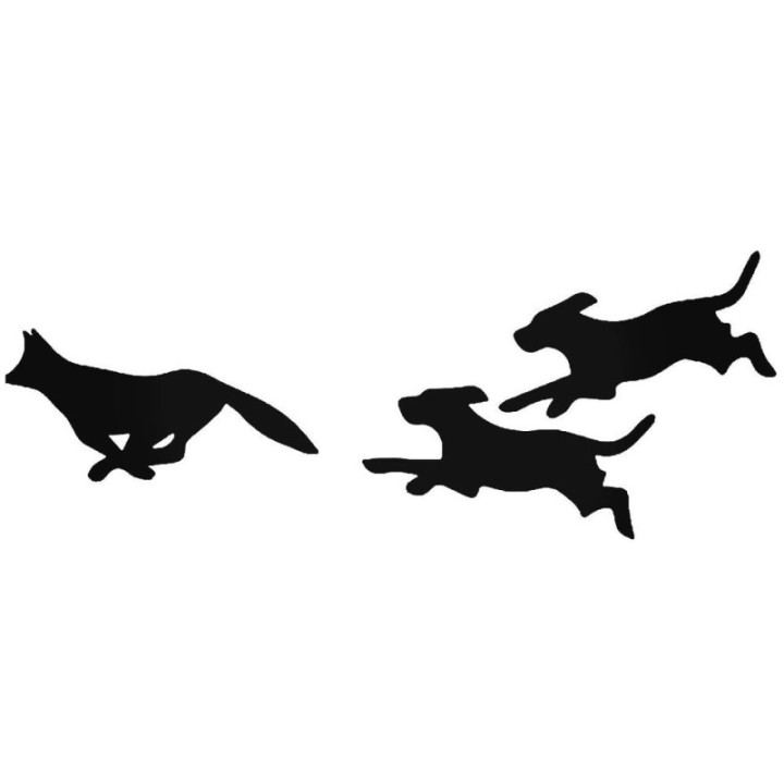 Buy Dogs Chasing Fox Hunting Sticker Online