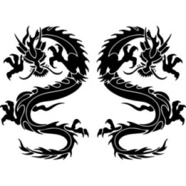 Chinese Dragon Stickers – Tribal Dragon Decals (2-Pack)