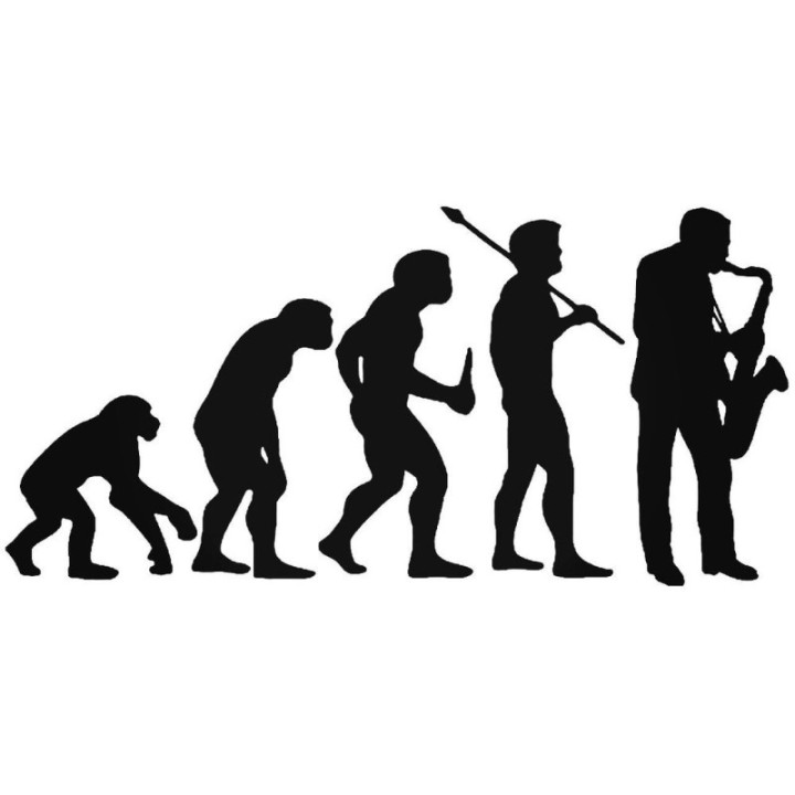 Evolution of Saxophone Stickers – Jazz Sax Decals (2-Pack)