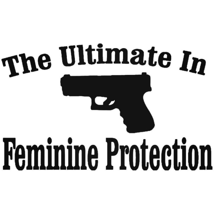 Feminine Protection Gun Stickers – 2nd Amendment Decals (2-Pack)
