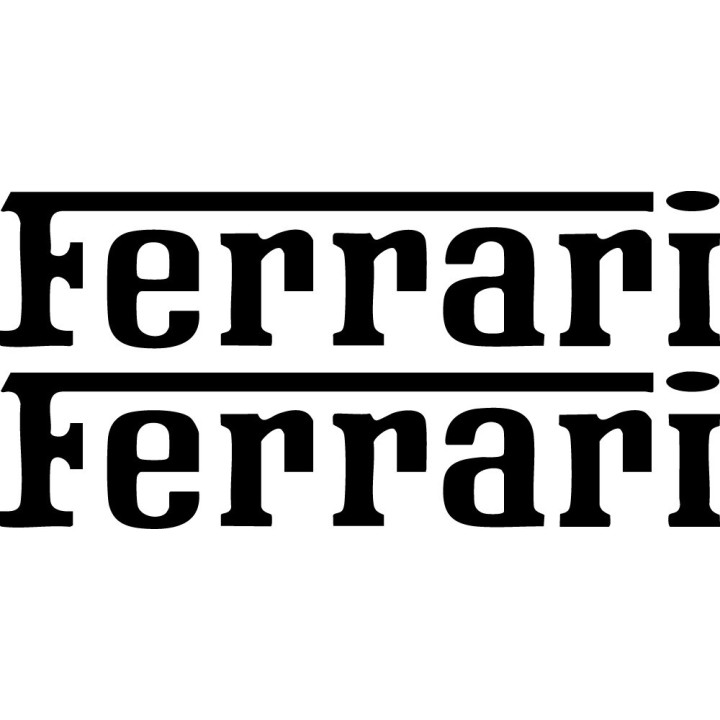 Ferrari Script Stickers – Italian Supercar Text Decals (2-Pack)