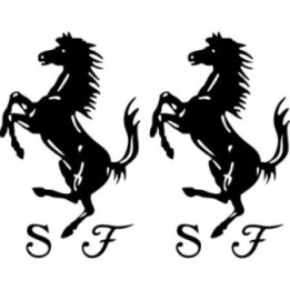 Ferrari SF Logo Stickers – Scuderia Ferrari F1 Decals (2-Pack)