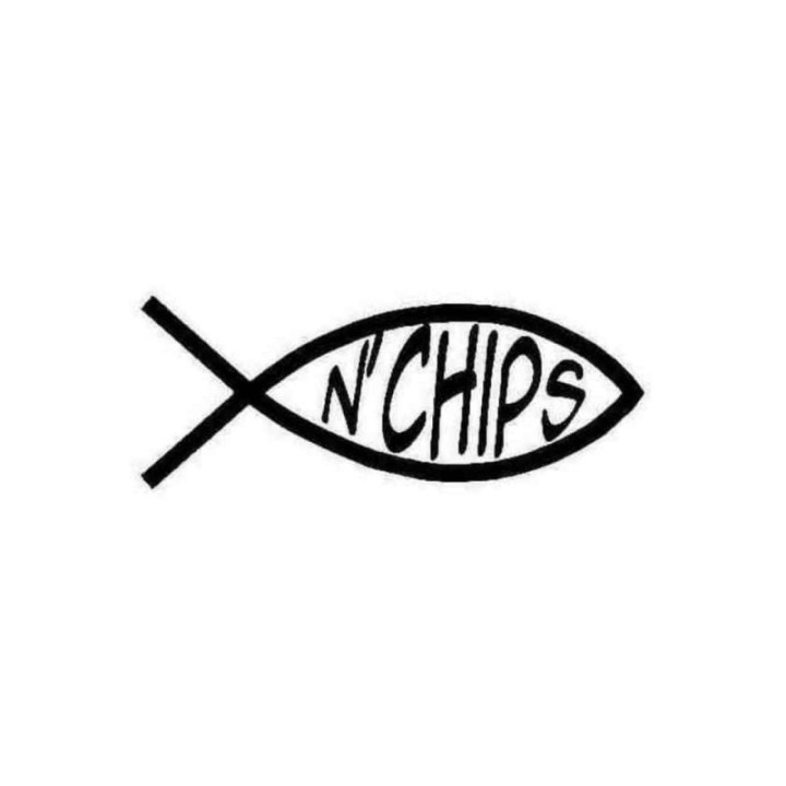 Fish N' Chips Stickers – British Humour Ichthys Parody (2-Pack)