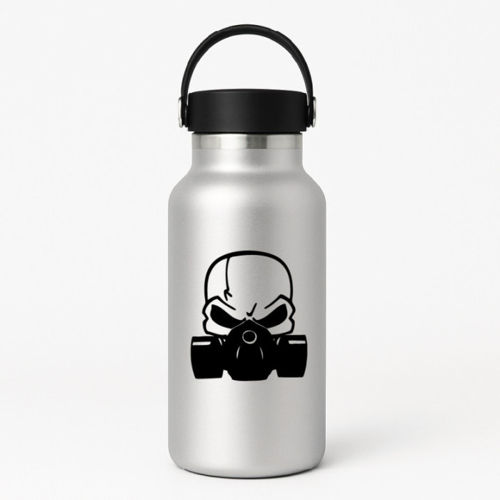 Gas Mask Skull Stickers – Biker Post-Apocalyptic Decals (2-Pack)