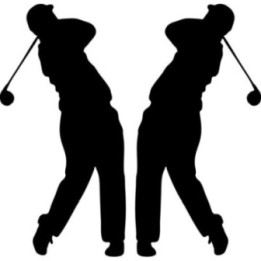 Golf Swing Silhouette Stickers – Golfer Decals (2-Pack)