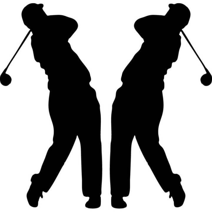 Golf Swing Silhouette Stickers – Golfer Decals (2-Pack)