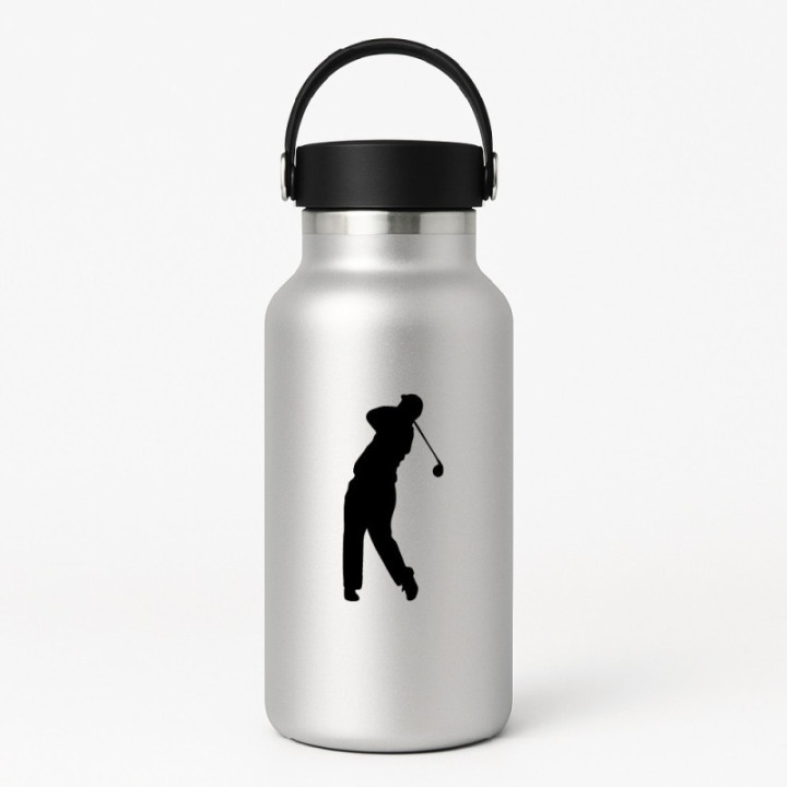 Golf Swing Silhouette Stickers – Golfer Decals (2-Pack)