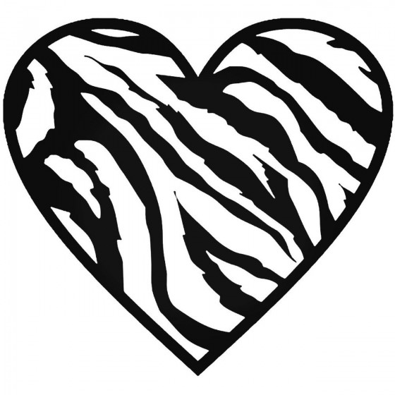 Zebra Heart 20 Decal